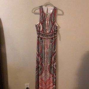 London Times Printed Maxi Dress